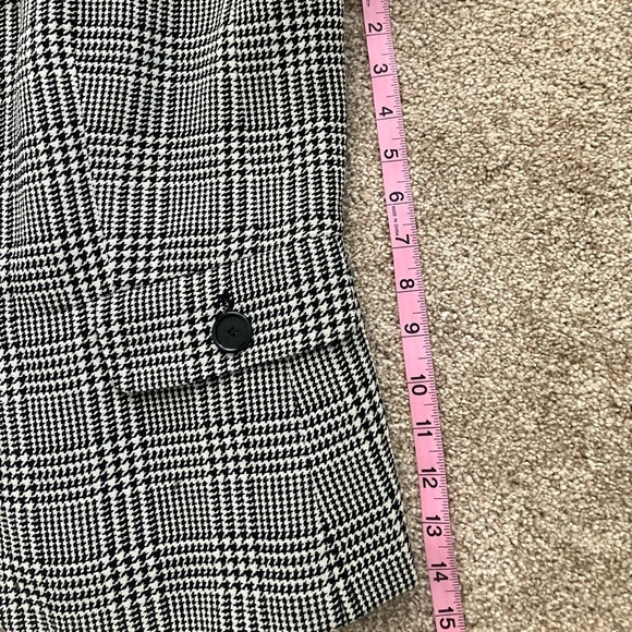 Ann Taylor Black White Houndstooth Plaid Blazer Size 4 - Picture 5 of 7